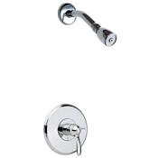 Chicago Faucets 2.5 GPM Shower Trim Package with Lever Handle and Single Function Shower Head Less Valve Chrome