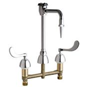 Chicago Faucets Deck Mounted Laboratory Faucet with Wrist Blade Handles Chrome