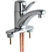 Chicago Faucets Centerset Bathroom Faucet with 4" Faucet Centers and Lever Handle Chrome