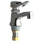Chicago Faucets Single Supply Hot Water Basin Faucet with Self Closing Lever Handle - Single Hole Installation Chrome