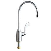Chicago Faucets Commercial Grade Single Hole Kitchen Faucet with Wrist Blade Handle Chrome