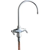 Chicago Faucets Commercial Grade Single Hole Kitchen Faucet with Lever Handles Chrome