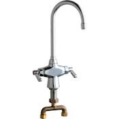 Chicago Faucets Commercial Grade Single Hole Kitchen Faucet with Lever Handles Chrome