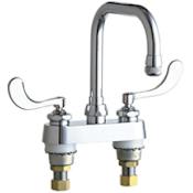 Chicago Faucets Commercial Grade Centerset Laundry / Service Faucet with Wrist Blade Handles - 4" Faucet Centers Chrome