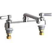 Chicago Faucets Commercial Grade Laundry Faucet with Lever Handles and Full Flow Outlet - 8" Faucet Centers Chrome