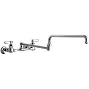 Chicago Faucets Wall Mounted Utility Faucet with Lever Handles and 23-3/4" Full-Flow Swing Spout Chrome