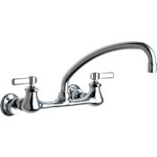 Chicago Faucets Wall Mounted Utility / Service Faucet with Lever Handles - Commercial Grade Chrome