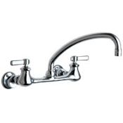Chicago Faucets Wall Mounted Utility / Service Faucet with Lever Handles - Commercial Grade Chrome