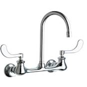 Chicago Faucets Wall Mounted Utility / Service Faucet with Wrist Blade Handles - Commercial Grade Chrome
