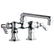 Chicago Faucets Deck Mounted Laundry / Service Sink Faucet with Lever Handles and 6" Full-Flow Swing Spout Chrome