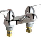 Chicago Faucets Centerset Bathroom Faucet with 4" Faucet Centers and Lever Handles Chrome