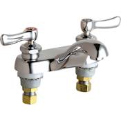 Chicago Faucets Centerset Bathroom Faucet with 4" Faucet Centers and Lever Handles Chrome