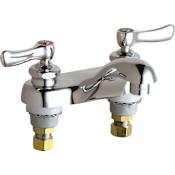 Chicago Faucets Centerset Bathroom Faucet with 4" Faucet Centers and Lever Handles Chrome