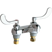 Chicago Faucets Centerset Bathroom Faucet with 4" Faucet Centers and Wrist Blade Handles Chrome