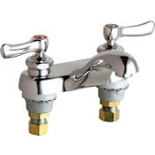 Chicago Faucets Centerset Bathroom Faucet with 4" Faucet Centers and Lever Handles Chrome