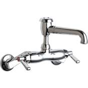 Chicago Faucets Wall Mounted Utility / Service Faucet with Lever Handles - Commercial Grade Chrome