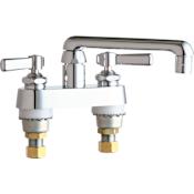 Chicago Faucets Deck Mounted Laundry / Service Sink Faucet with Lever Handles and 6" Full-Flow Swing Spout Chrome