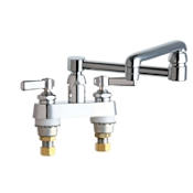 Chicago Faucets Deck Mounted Utility Faucet with Lever Handles and 13" Full-Flow Swing Spout Chrome
