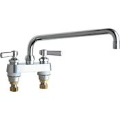 Chicago Faucets Commercial Grade Centerset Laundry / Service Faucet with Lever Handles - 4" Faucet Centers Chrome