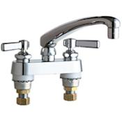 Chicago Faucets Commercial Grade Centerset Laundry / Service Faucet with Lever Handles - 4" Faucet Centers Chrome