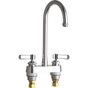 Chicago Faucets Commercial Grade Kitchen Faucet with High Arch Spout and Lever Handles Chrome