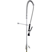 Chicago Faucets Deck Mounted Coil Pre-Rinse Faucet with Lever Handle - Commercial Grade Chrome
