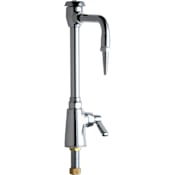 Chicago Faucets Single Hole Lab Faucet with Lever Handle and High Arch Vacuum Breaker Spout Chrome
