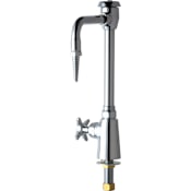 Chicago Faucets Single Hole Lab Faucet with Cross Handle and High Arch Vacuum Breaker Spout Chrome