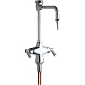 Chicago Faucets Single Hole Lab Faucet with Lever Handles and High Arch Vacuum Breaker Spout Chrome