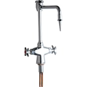 Chicago Faucets Single Hole Lab Faucet with Cross Handles and High Arch Vacuum Breaker Spout Chrome