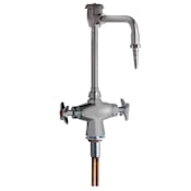 Chicago Faucets Single Hole Lab Faucet with Cross Handles and High Arch Vacuum Breaker Spout Chrome