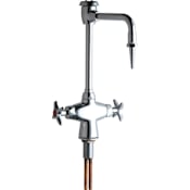 Chicago Faucets Single Hole Lab Faucet with Cross Handles and High Arch Vacuum Breaker Spout Chrome