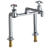 Chicago Faucets Deck Mounted Utility / Service Faucet with Cross Handles - Commercial Grade Chrome