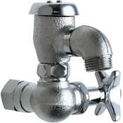 Chicago Faucets Wall Mounted Hose Faucet with 3/4" Treaded Male Outlet and Cross Handle - Commercial Grade Rough Chrome
