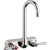 Chicago Faucets Commercial Grade Centerset Laundry / Service Faucet with Lever Handles - 4" Faucet Centers Chrome