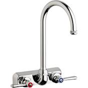 Chicago Faucets Commercial Grade Centerset Laundry / Service Faucet with Lever Handles - 4" Faucet Centers Chrome