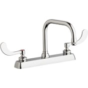Chicago Faucets Commercial Grade Centerset Laundry / Service Faucet with Wrist Blade Handles - 8" Faucet Centers Chrome