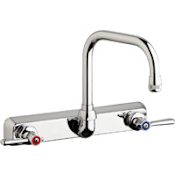 Chicago Faucets Commercial Grade Centerset Laundry / Service Faucet with Lever Handles - 8" Faucet Centers Chrome