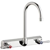 Chicago Faucets Commercial Grade Centerset Laundry / Service Faucet with Lever Handles - 8" Faucet Centers Chrome
