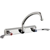 Chicago Faucets Commercial Grade Centerset Laundry / Service Faucet with Wrist Blade Handles - 8" Faucet Centers Chrome