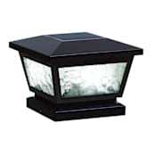 Classy Caps Fairmont 7" Wide LED Solar Post Cap Light that fits 3.5" x 3.5", 4" x 4", or 5" x 5" Post Black
