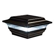 Classy Caps Imperial 6" Wide Dual Mode LED Solar Post Cap Light that fits 3.5" x 3.5" or 4" x 4" Post Black