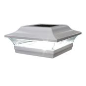 Classy Caps Imperial 7" Wide Dual Mode LED Solar Post Cap Light that fits 5" x 5" Post White