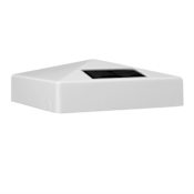 Classy Caps Pyramid 2" Tall LED Solar Post Cap Light that fits 5" x 5" Post White