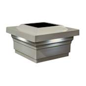 Classy Caps Majestic 7" Wide Dual Mode LED Solar Post Cap Light that fits 5" x 5" Post Tan