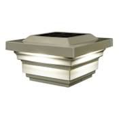 Classy Caps Regal 7" Wide LED Solar Post Cap Light that fits 4" x 4" Post Tan