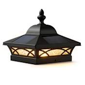 Classy Caps Solar Post Caps 8" Tall Post Light Black
