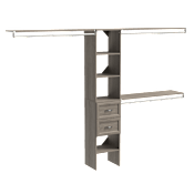 ClosetMaid SuiteSymphony 6 to 9 Foot Wide Closet System Kit with 7 Shelves, 2 Handle Pull Drawers, and 3 Hanging Rods Graphite Grey
