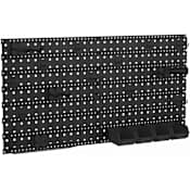 ClosetMaid ProGarage 42" Wide Slatwall Garage Tool Organizer Hanging Wall Track Kit with Hooks and Bins Black