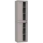 ClosetMaid Modular 21"W x 81"H Double Top and Bottom 6 Shelf Storage Cabinet Tower with Doors Smoky Taupe